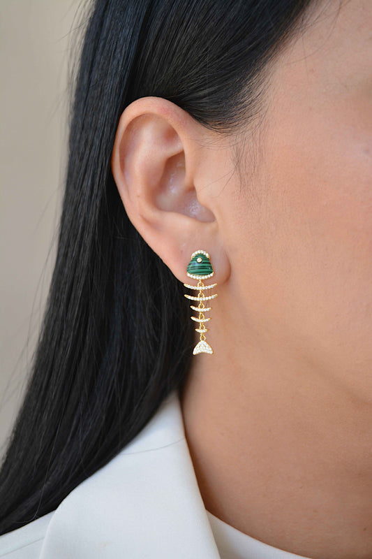 Malachite Drop Earrings