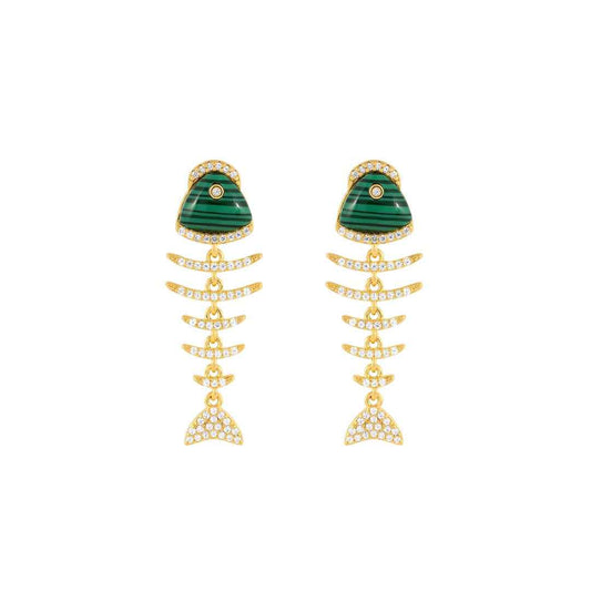 Malachite Drop Earrings