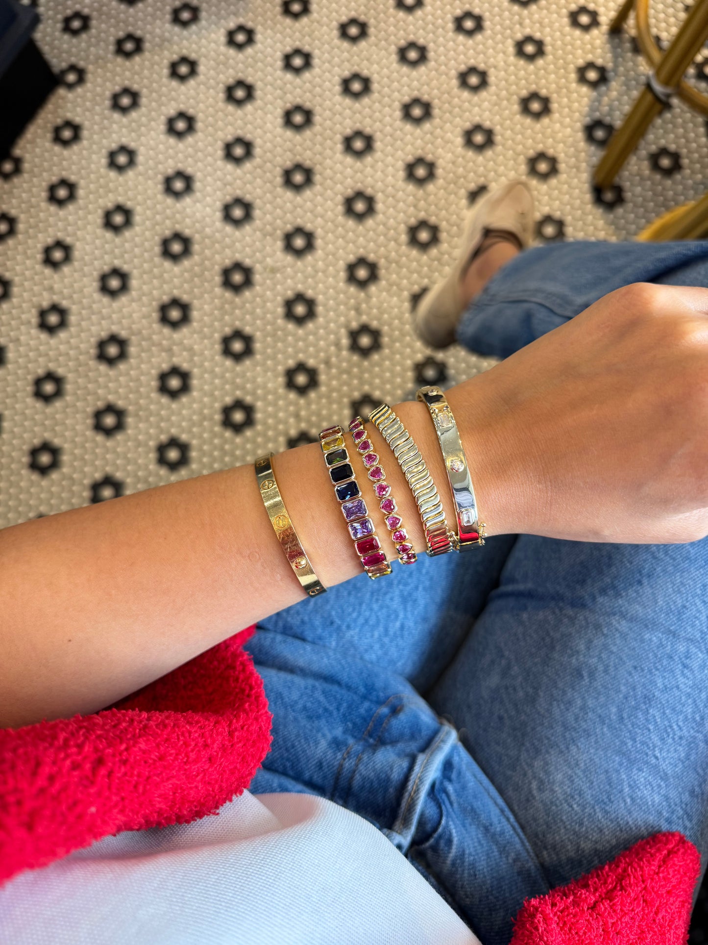 Golden Wave Tennis  Bracelet