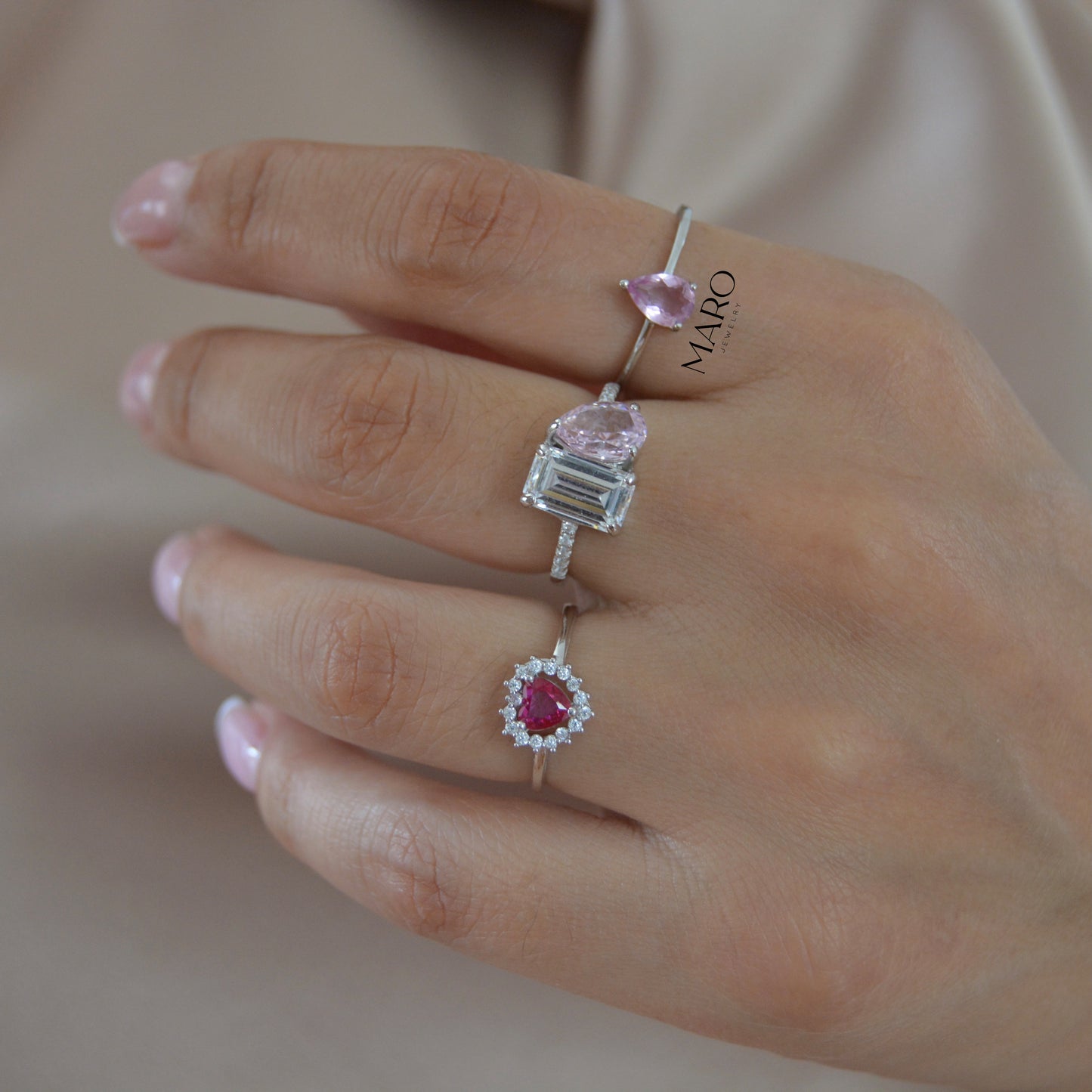 Pink Zirconia Ring - MARO JEWELRY