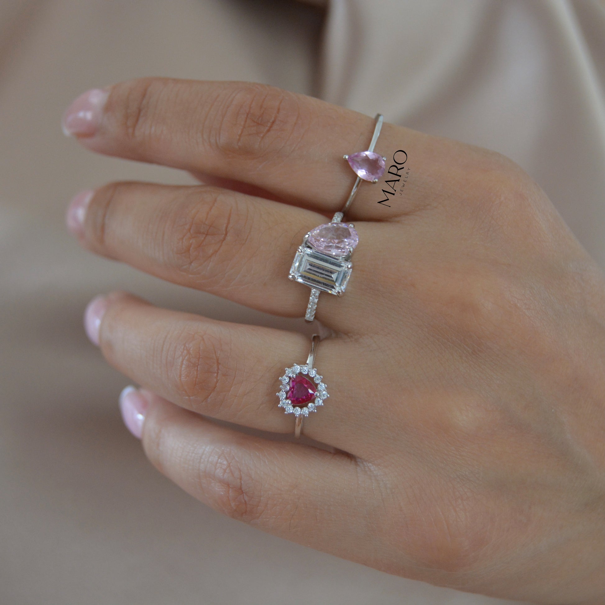 Pink Zirconia Ring - MARO JEWELRY