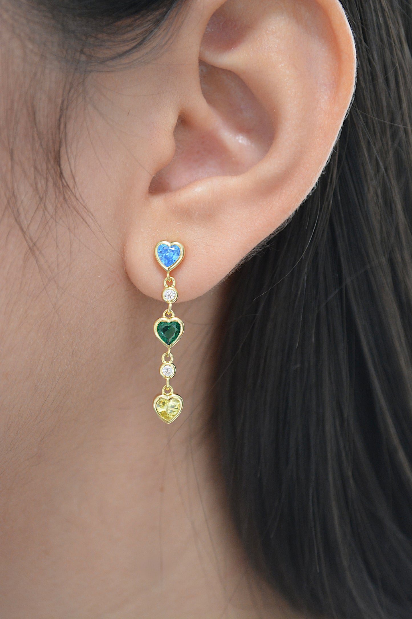CZ HEART EARRINGS
