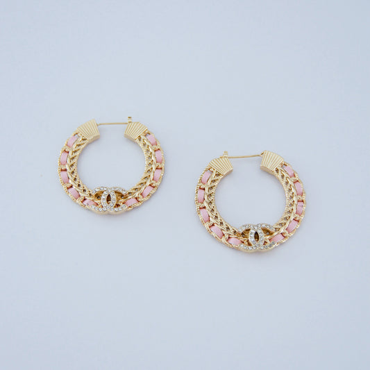 Gold & Pink hoops - MARO JEWELRY