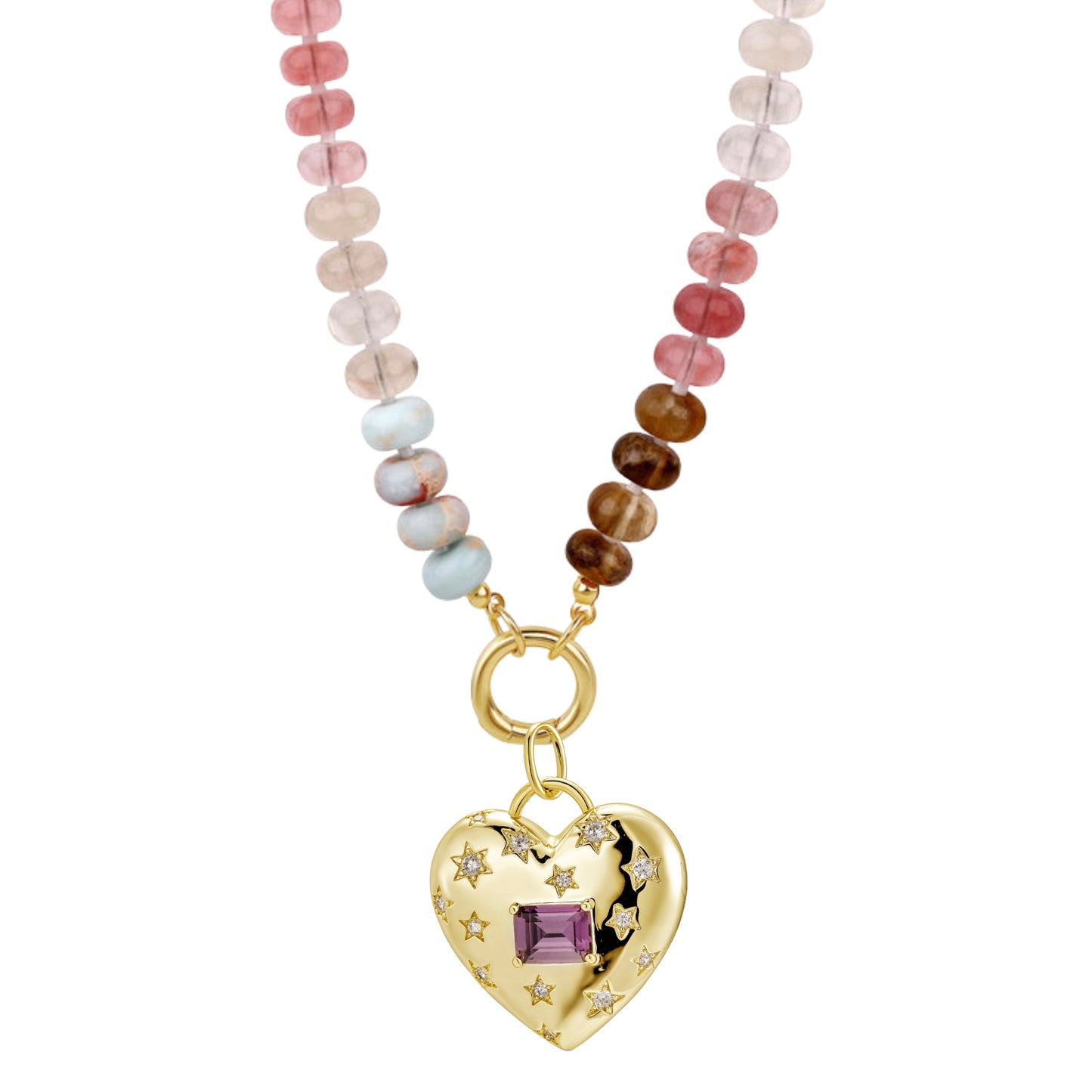 Beaded Ocean Stone Chain – Front Clasp